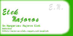 elek majoros business card